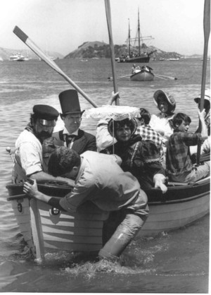 Re-enactment of first landing at Petone.