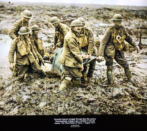 Photograph showing stretcher-bearers. 