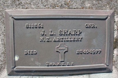 Headstone - James Linford Sharp. 